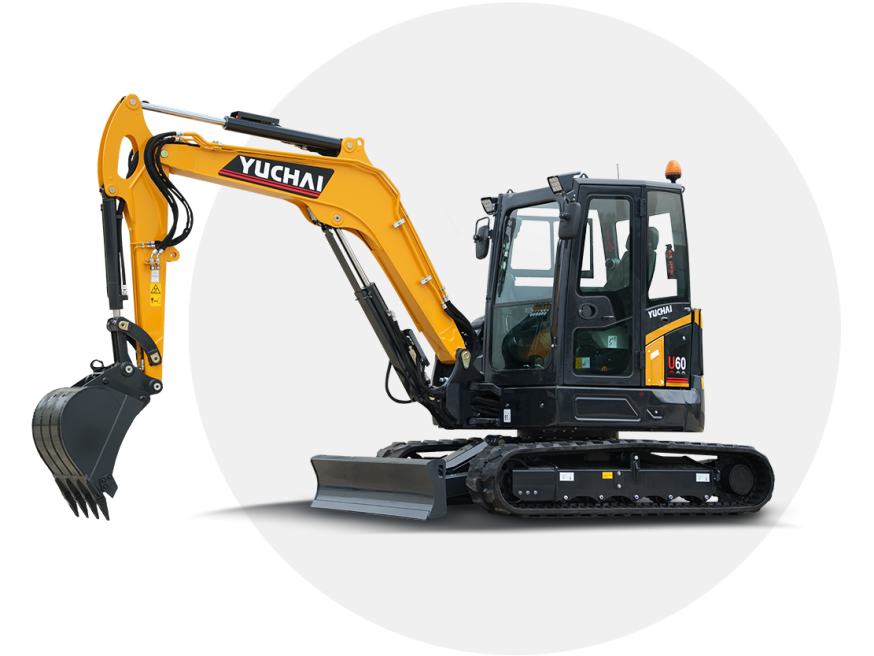 Miniexcavadora Yuchai U60 de cola cero